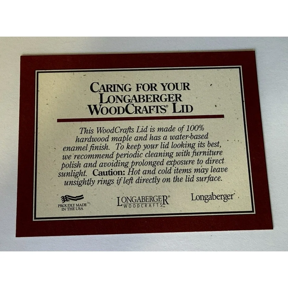 NIB Longaberger  Tree Trimming- Let It Snow -Small Basket Lid w/Red Knob - 58467